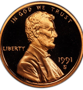 1991-S PROOF LINCOLN CENT