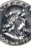 1963 90% SILVER PROOF FRANKLIN HALF DOLLAR