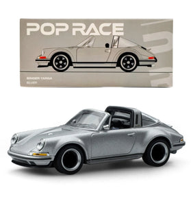 Pop Race Porsche Singer Targa Silver 1/64 PR64-SGTA-SL01