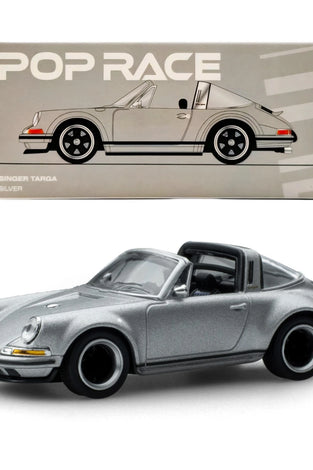 Pop Race Porsche Singer Targa Silver 1/64 PR64-SGTA-SL01