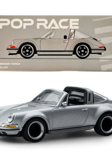 Pop Race Porsche Singer Targa Silver 1/64 PR64-SGTA-SL01