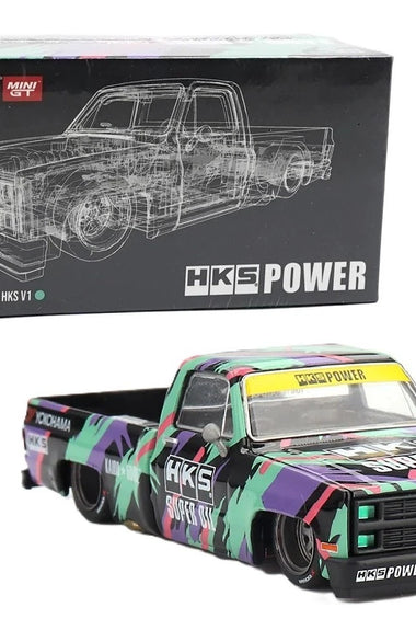 Kaido House x Mini GT 1:64 Chevrolet Silverado Kaido HKS V1 Diecast Car KHMG174