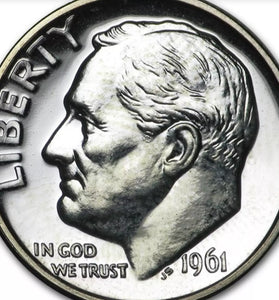 1961 90% SILVER PROOF ROOSEVELT DIME
