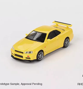 Mini GT 1:64 #762 Nissan GT-R (R34) V-Spec Lightning Yellow