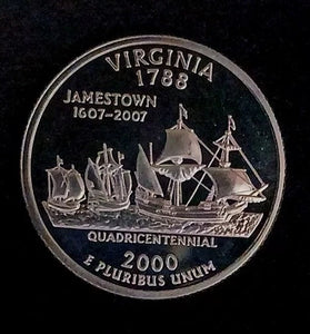 2000-S SILVER PROOF WASHINGTON MASSACHUSETTS  STATE QUARTER