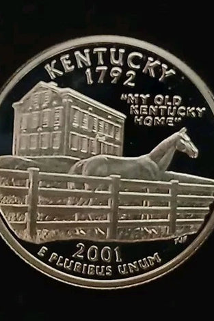 2001-S SILVER PROOF WASHINGTON KENTUCKY STATE QUARTER