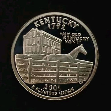 2001-S SILVER PROOF WASHINGTON KENTUCKY STATE QUARTER