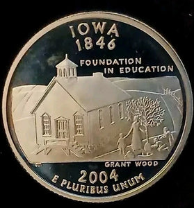 2004-S SILVER PROOF WASHINGTON IOWA STATE QUARTER