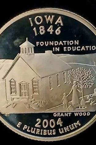 2004-S SILVER PROOF WASHINGTON IOWA STATE QUARTER