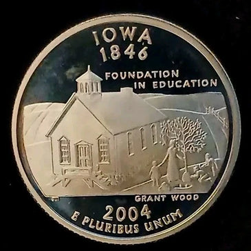 2004-S SILVER PROOF WASHINGTON IOWA STATE QUARTER