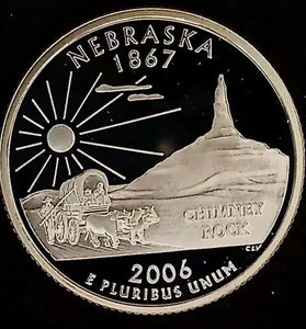 2006-S SILVER PROOF WASHINGTON NEBRASKA STATE QUARTER