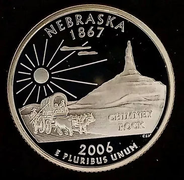 2006-S SILVER PROOF WASHINGTON NEBRASKA STATE QUARTER