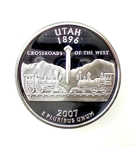 2007-S SILVER PROOF WASHINGTON UTAH STATE QUARTER