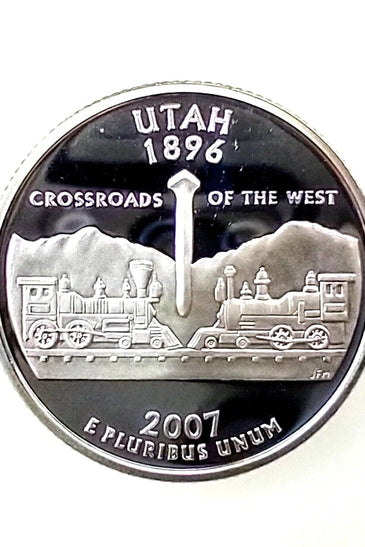 2007-S SILVER PROOF WASHINGTON UTAH STATE QUARTER