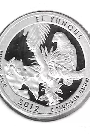2012-S SILVER PROOF WASHINGTON EL YUNQUE STATE PARK QUARTER