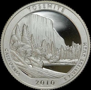 2010-S CLAD PROOF YOSEMITE CALIFORNIA STATE PARK QUARTER
