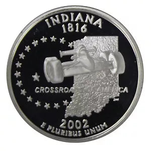 2002-S CLAD PROOF INDIANA STATE QUARTER