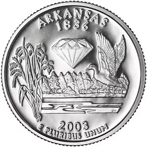 2003-S CLAD PROOF ARKANSAS STATE QUARTER