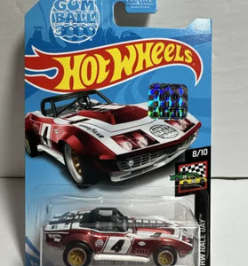 2019 HOT WHEELS SUPER TREASURE HUNT '69 CORVETTE RACER w/FACTORY STICKER