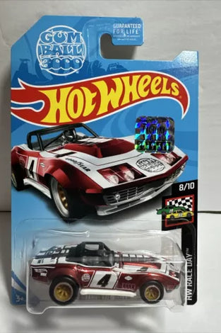 2019 HOT WHEELS SUPER TREASURE HUNT '69 CORVETTE RACER w/FACTORY STICKER