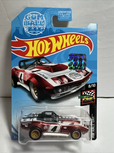 2019 HOT WHEELS SUPER TREASURE HUNT '69 CORVETTE RACER w/FACTORY STICKER