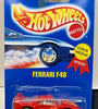 HOT WHEELS #69 RED FERRARI F40 w/GOLD 3 SPOKE WHEELS IN PROTECTO