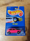 HOT WHEELS #183 METALFLAKE PINK VOLKSWAGEN GOLF w/BLACKWALLS & BLACK BASE