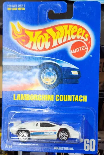 HOT WHEELS #60 WHITE LAMBORGHINI COUNTACH w/ULTRA HOTS