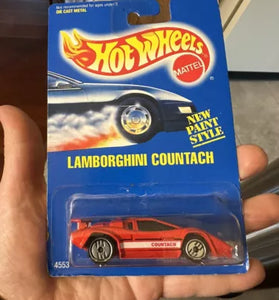 1995 HOT WHEELS LAMBORGHINI COUNTACH w/CHROME ULTRA HOTS INTERNATIONAL CARD