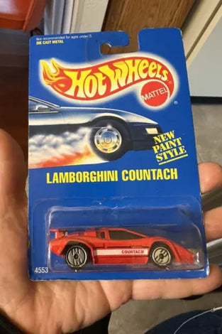 1995 HOT WHEELS LAMBORGHINI COUNTACH w/CHROME ULTRA HOTS INTERNATIONAL CARD