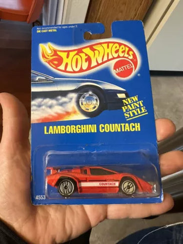 1995 HOT WHEELS LAMBORGHINI COUNTACH w/CHROME ULTRA HOTS INTERNATIONAL CARD