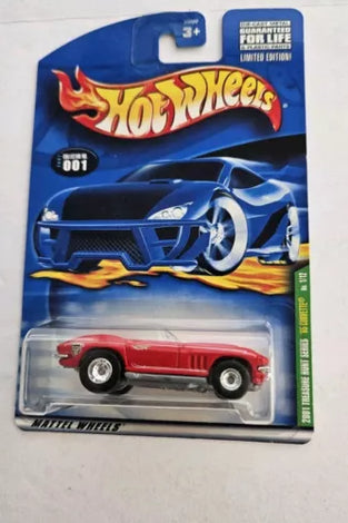 2001 HOT WHEELS TREASURE HUNT RED 1955 CORVETTE w/REAL RIDERS