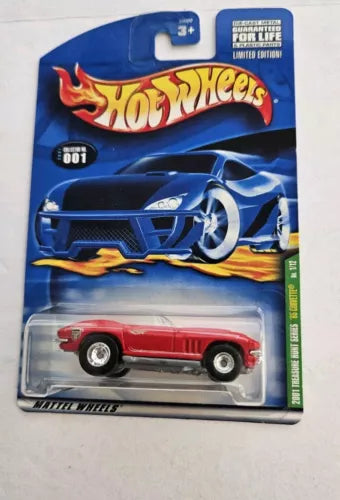 2001 HOT WHEELS TREASURE HUNT RED 1955 CORVETTE w/REAL RIDERS