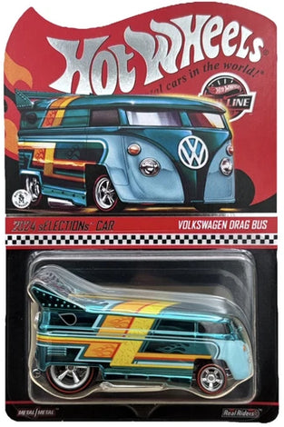 HOT WHEELS RLC AQUA CHROME VOLKSWAGEN DRAG BUS