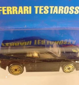 HOT WHEELS #35 BLACK FERRARI TESTAROSSA w/GOLD ULTRA HOTS