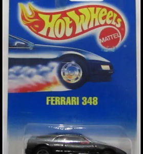 HOT WHEELS #348 BLACK FERRARI 348 w/5 SPOKE WHEELS