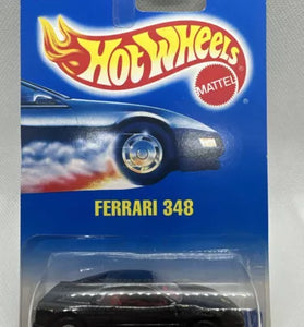 HOT WHEELS #348 BLACK FERRARI 348 w/7 SPOKE WHEELS