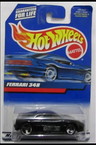 2000 HOT WHEELS #106 BLACK FERRARI 348 w/3 SPOKE WHEELS