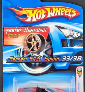 2006 HOT WHEELS #33 RED FERRARI F430 SPIDER w/FTE WHEELS