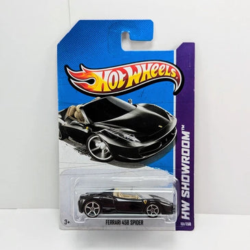 2013 HOT WHEELS #151 BLACK FERRARI 458 SPIDER