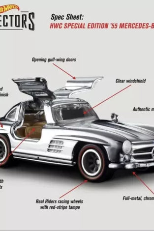 HOT WHEELS RLC CHROME '55 MERCEDES BENZ 300 SL