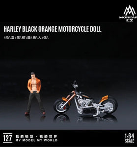 MOREART BLACK/ORANGE MOTORCYCLE w/FIGURE