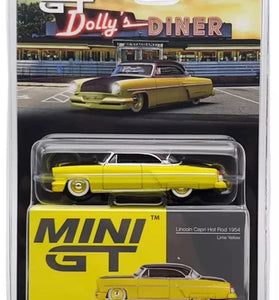 Mini GT 1:64 #794 Lincoln Capri Hot Rod 1954 Lime Yellow