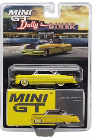 Mini GT 1:64 #794 Lincoln Capri Hot Rod 1954 Lime Yellow