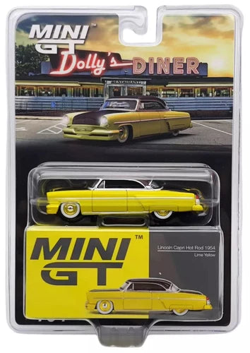 Mini GT 1:64 #794 Lincoln Capri Hot Rod 1954 Lime Yellow