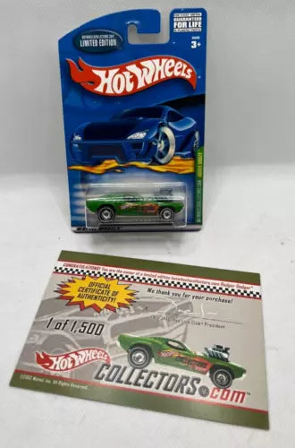HOT WHEELS RARE GREEN RODGER DODGER APOLOGY CAR w/CERTIFICATE