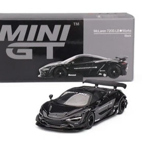 MCLAREN 720S LB-WORKS BLACK 1/64 DIECAST MODEL CAR BY MINI GT MGT00777