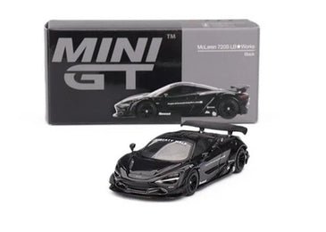 MCLAREN 720S LB-WORKS BLACK 1/64 DIECAST MODEL CAR BY MINI GT MGT00777
