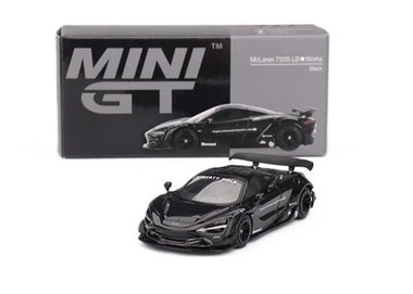 MCLAREN 720S LB-WORKS BLACK 1/64 DIECAST MODEL CAR BY MINI GT MGT00777