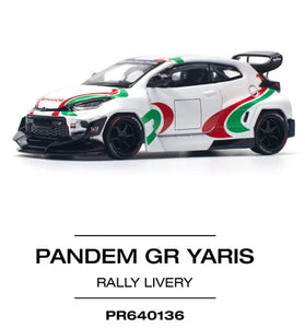 Pop Race Toyota Pandem GR Yaris - Rally Livery 1:64 Scale Diecast Car PR640136